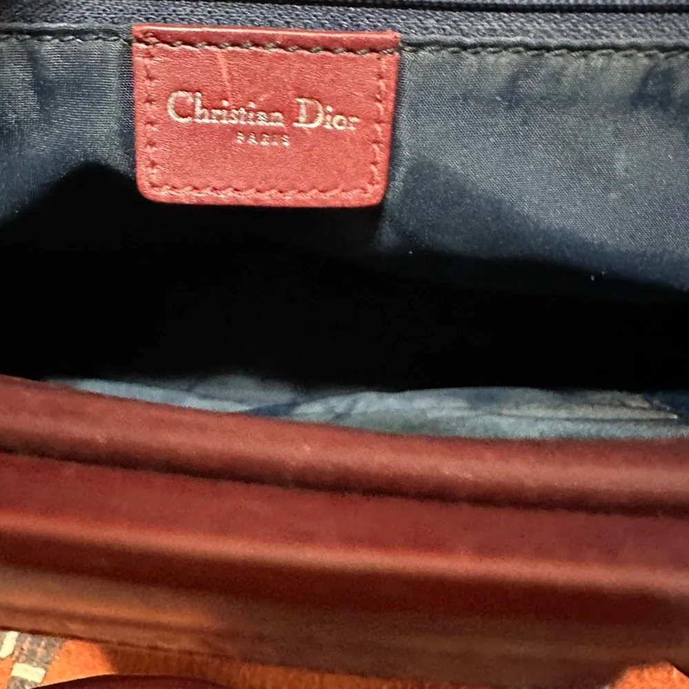 CHRISTIAN DIOR ❤️🌟BLUE & BURGUNDY TROTTER TOTE BAG ⭐️ - Picture 11 of 12